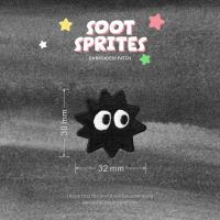Square 3D Clothing Embroidery Patch Studio Ghibli-Inspired Soot Sprite Patches for Whimsical Everyday Magic