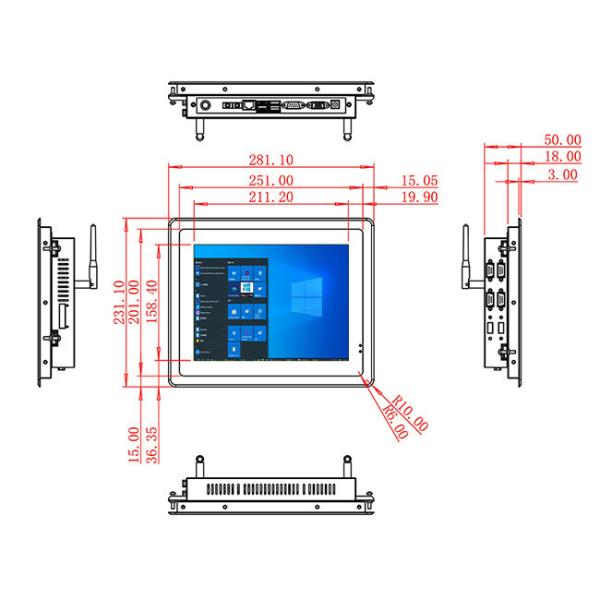 10.4-Inch Embedded Windows Touch Screen for Industrial HMI Panels and Automation Systems