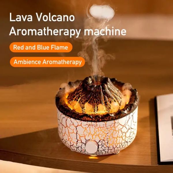 New 200ml Electric Humidifier Fireplace Flame Aromatherapy Diffuser Machine with 12-Color Changing Night Light with Remote for Home Use