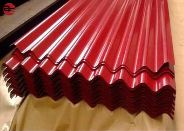 Colora chapa de aço galvanizada ondulada laminada a alta temperatura revestida para telhar a largura de 762mm