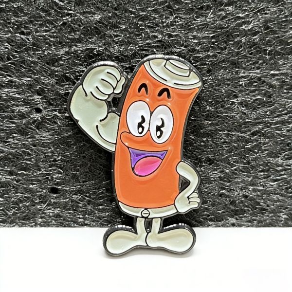 Custom hard/soft enamel pins feature glitter, UV print, anime logo.