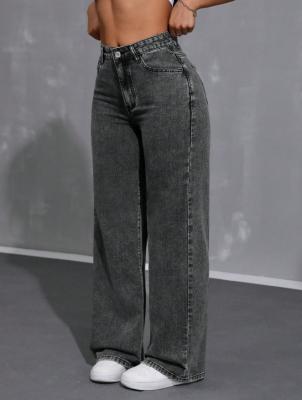Light gray slouchy jeans for women