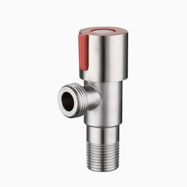 Lead-Free SUS304 Angle Valve Brushed Finish High Pressure Resistant Water Shut
