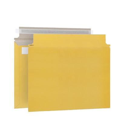 Yellow Rigid Cardboard Envelopes Customized Document Mailing Envelope Lightweight For Express Delivery