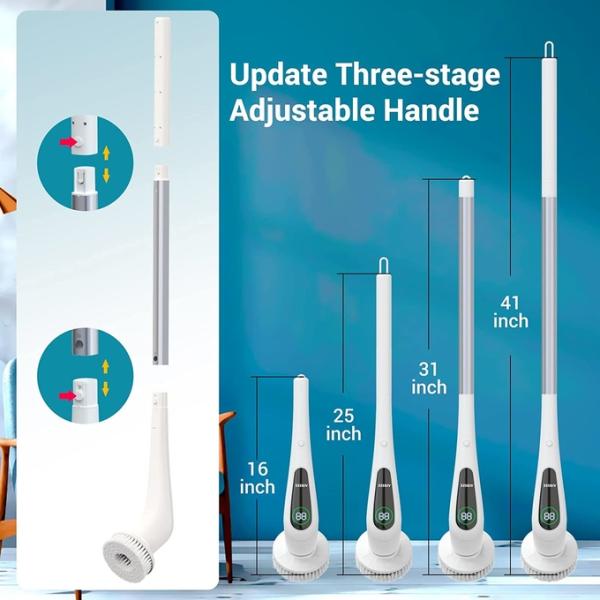 Заменяемая вращающаяся ванная крутящаяся щетка чистильщик 8 голов