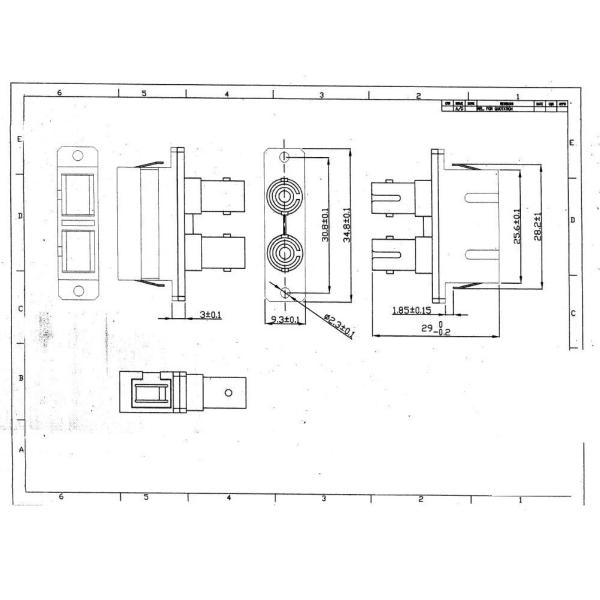 Plastic ST Female to SC Female Hybrid Duplex Fiber Optic Coupler
