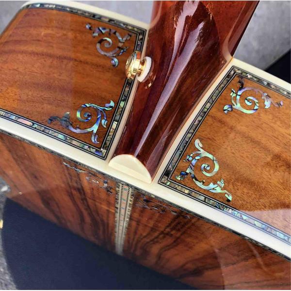 KOA wood classic acoustic guitar,Life tree Ebony Fingerboard,Abalone inlays and binding,China 41 inchs acoustic