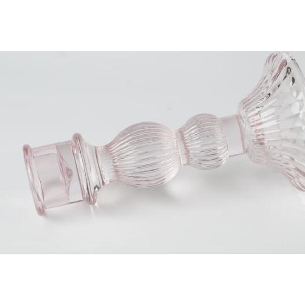 6 Inch Color Glass Candle Holder Machine Pressed Crystal Taper Candlestick Holders