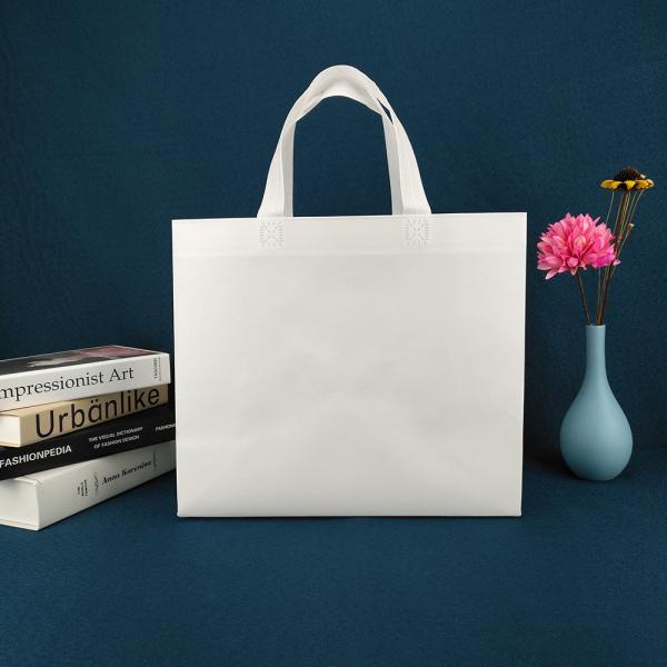 Sacos de empacotamento amigáveis de compra do eco do totalizador de pano para a roupa biodegradável do logotipo feito sob encomenda branco de panos tecida não cortada