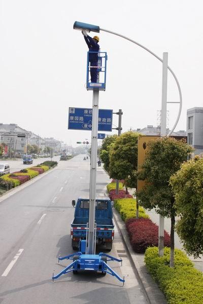 O medidor vertical montado reboque 136kg do elevador 8 do mastro avaliou a carga para uma pessoa