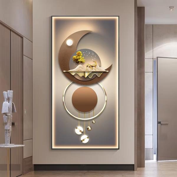 High End Led Wall Decorative Glass Wall Art Animal Artwork Crystal Porcelain Painting
