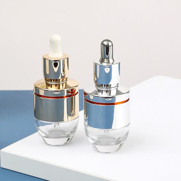 Senior PAK Unique Design Customize Label Printing Empty Glass CBD Serume Oil Dropper Bottle with Silver or Gold Top