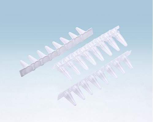 Os tubos plásticos claros do pcr da tira 0.1ml/0.2ml 8 para o Pcr proveem a tira do pcr 8