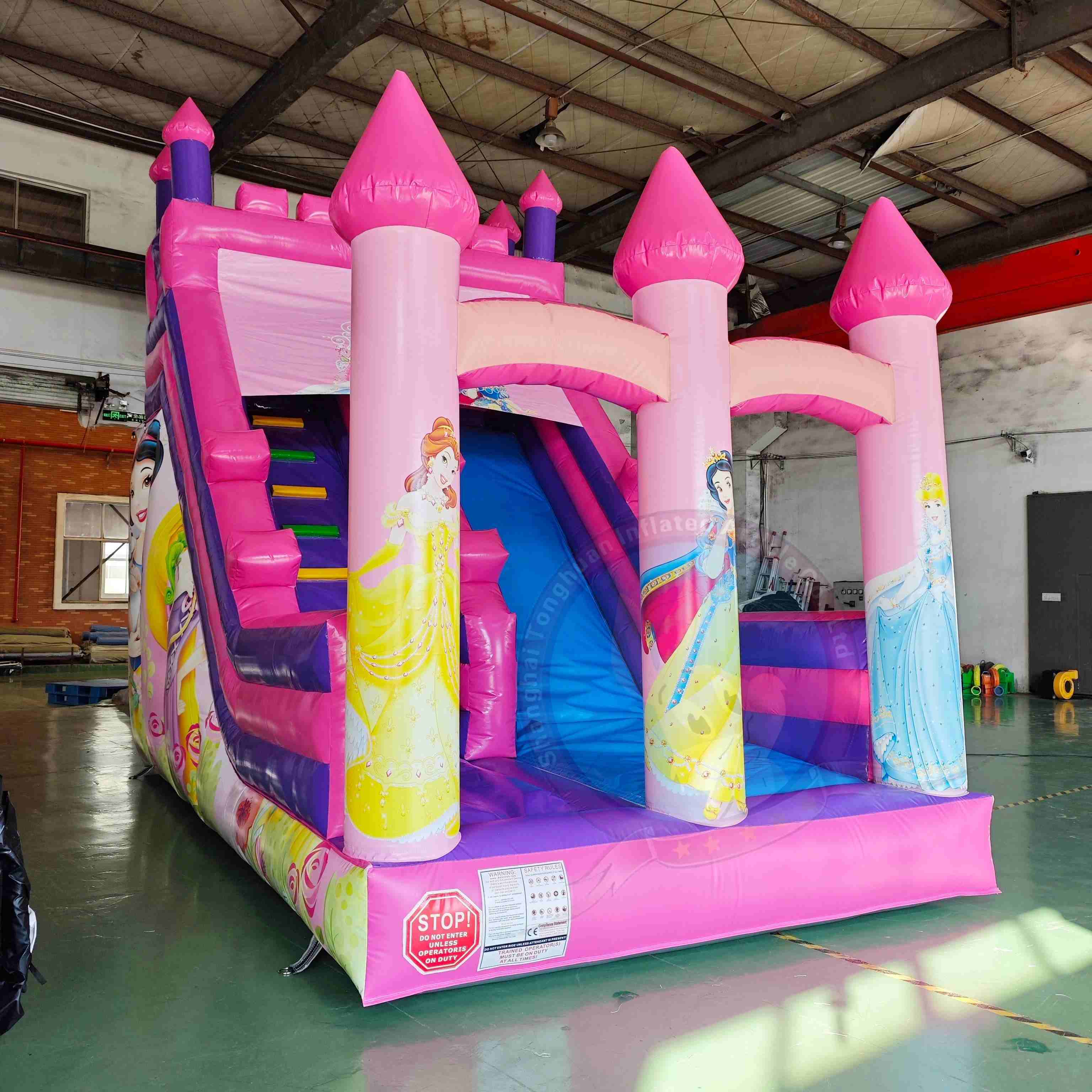 Cartoon Princess Inflatable Slide Big Inflatables Custom Land Slide Playground Equipment for Outdoor Events and Amusement Park