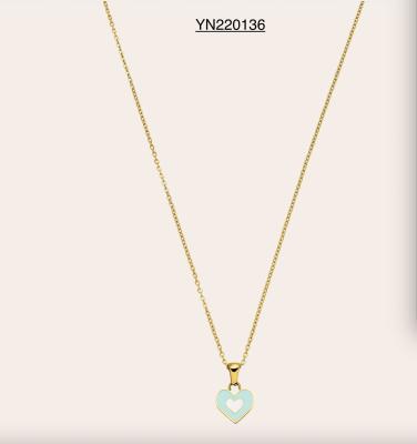 Trend Luxury Blue Epoxy Heart Pendant Necklace For Friends