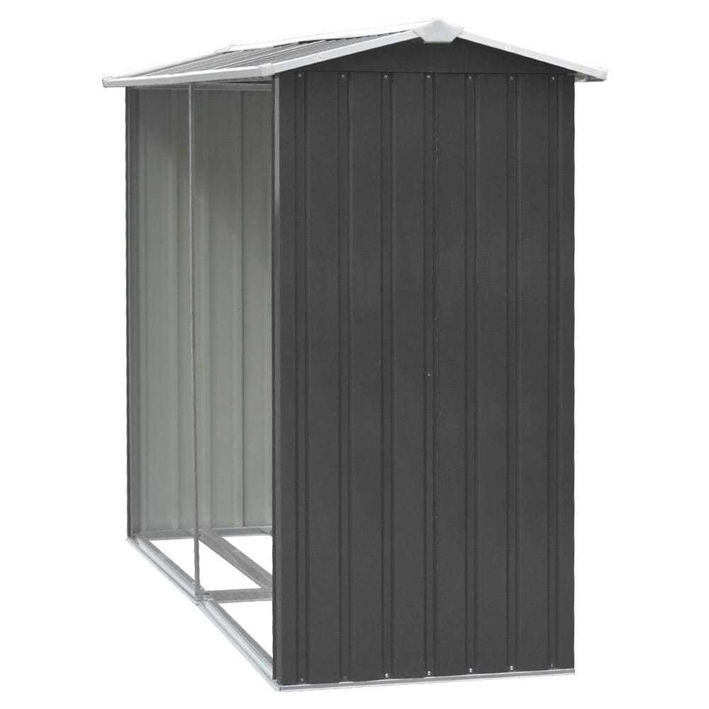AJUNION Metal Outdoor Firewood Log Rack Shed for Easy Assembly and Garden Storage
