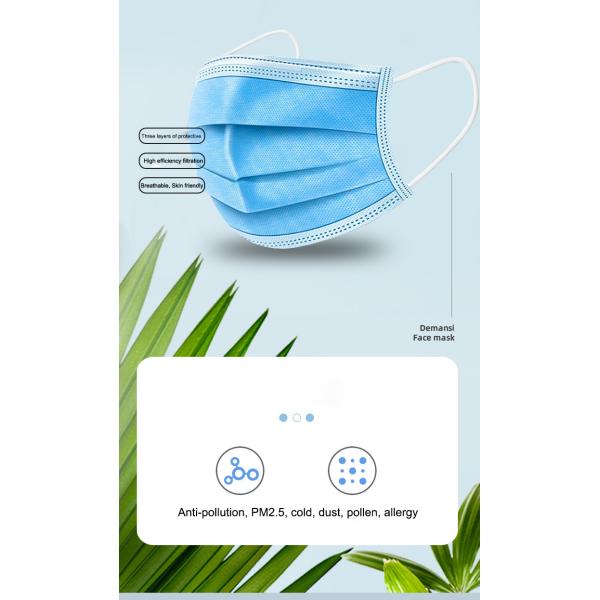 Air Pollution Mask Face Mascaras Medica 3 Ply Disposable Surgical Mask