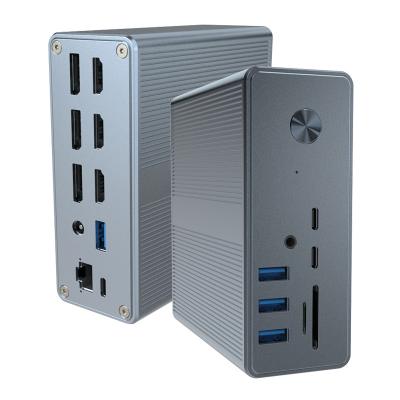 18 em 1 Thunderbolt 3 Dual Monitor Docking Station HDMI Mac Para USB C Laptop Docking Station Universal