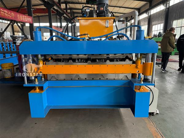 5 rib and 4 rib trapezoidal sheet double deck roll forming machine 2 layer roll forming machine