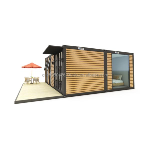 20 pies o 40 pies portable Casa pequeña prefabricada Villa de acero ligero Modular casas prefabricadas con tubos cuadrados de acero galvanizado