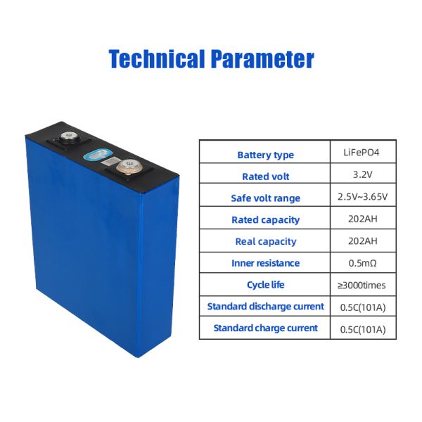 Lishen 202Ah 3.2V LiFePO4 Battery Cell for Solar System RV Boat Golf Cart China Shipping