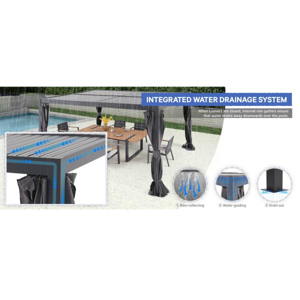 Настройка садовой электрической выдвижной крыши биоклиматическая пергола наружная алюминиевая пергола со скользящим стеклом