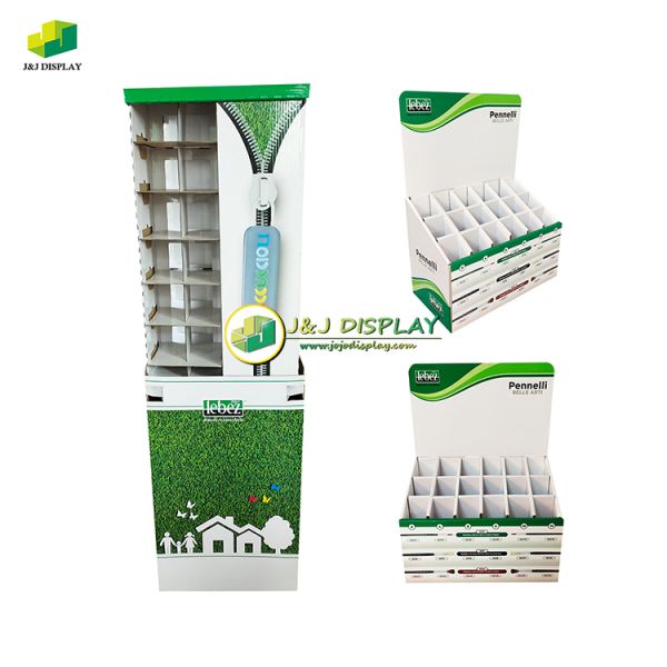 Knock Down Paper Floor Standing Displays Four Sided for Supermarkets / Department Stores