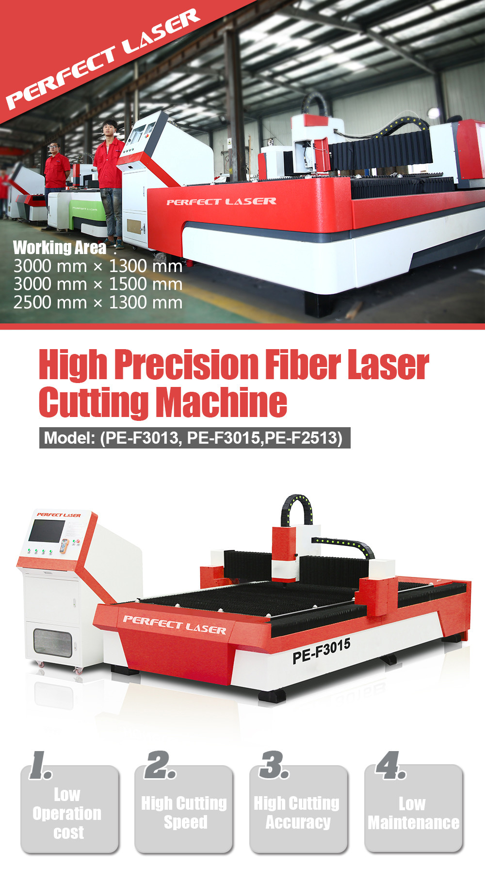 3000*1500 мм многомощная высокоскоростная CNC режущая машина для алюминия / углеродистой стали