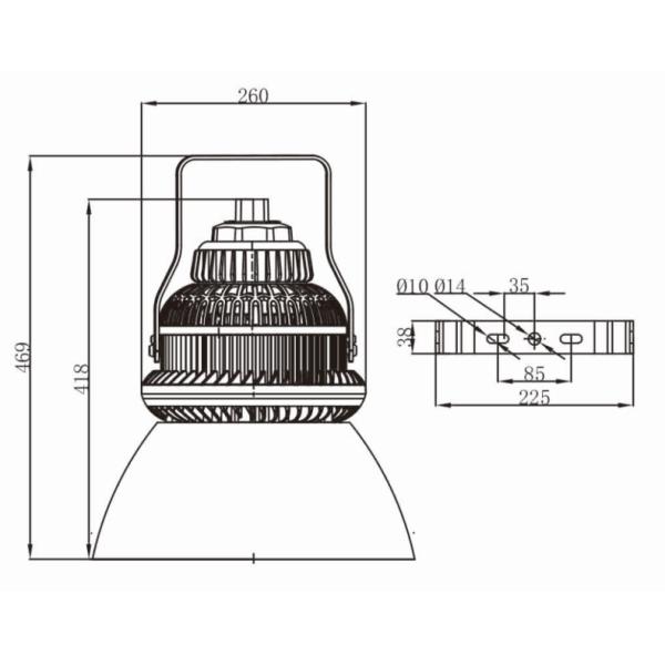 70W - vida laboral larga ligera a prueba de explosiones al aire libre de 120W LED >100000hrs