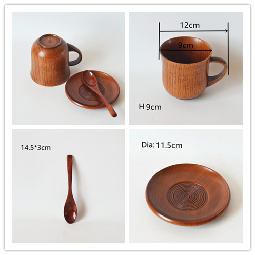 12X9cm Wooden Drinking Cups Jujube European Style Surprise Office Coffee Mug
