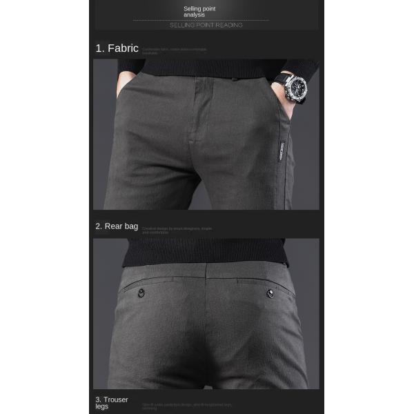 None Printing Methods Men's Casual Pants Elastic Cotton Suit Pants for Men's Clothing