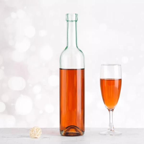 500ml 750ml Glass Vodka Whisky Spirit Empty Flint Glass Baijiu Olive Oil Bottle Customized