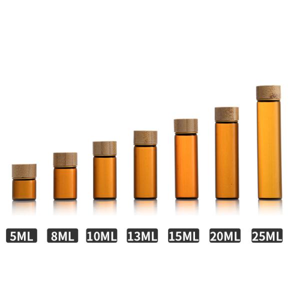 Hot Sale Mini Bamboo Lid Glass Packaging Bottle Small Borosilicate Glass Bottle