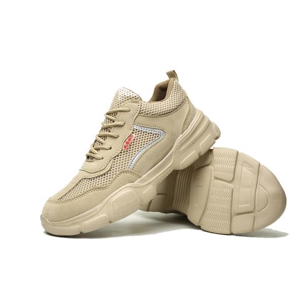 Shengjie Zapatos de trabajo de pie de acero de fibra microfibra de cuero suela superior de caucho anti-punción seguridad anti-deslizante S