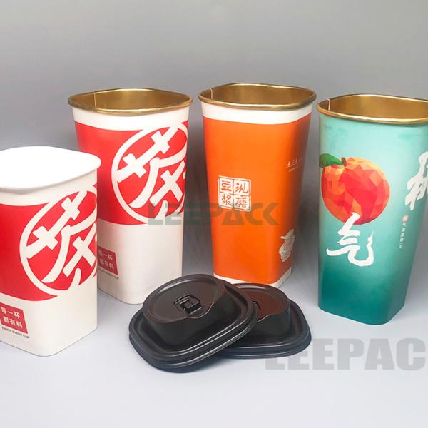 12/16/22oz Disposable square paper cup single PE coated hot paper cup ,for drinking ,coffee or snack
