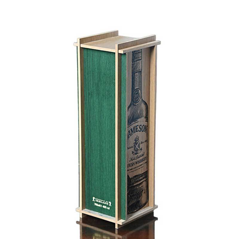 Custom Engraved Logo Premium Wood Material Sliding-lid Wine Gift Box with Smooth Slide Design