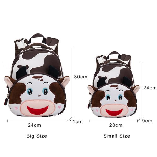 Cow Waterproof Kids Backpack Cartoon 3D Animal Kindergarten Girls Fashion Schoolbags