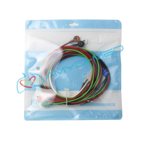 AAMI Ecg Electrode Cable 3 Lead Holter Clip 0.9 Meter For CardioLife AED