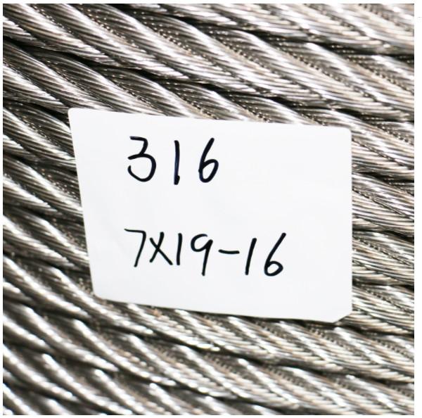 250FT T316 Cables de avión 1x19 7x19 7x7 Cables de acero inoxidable para cubierta