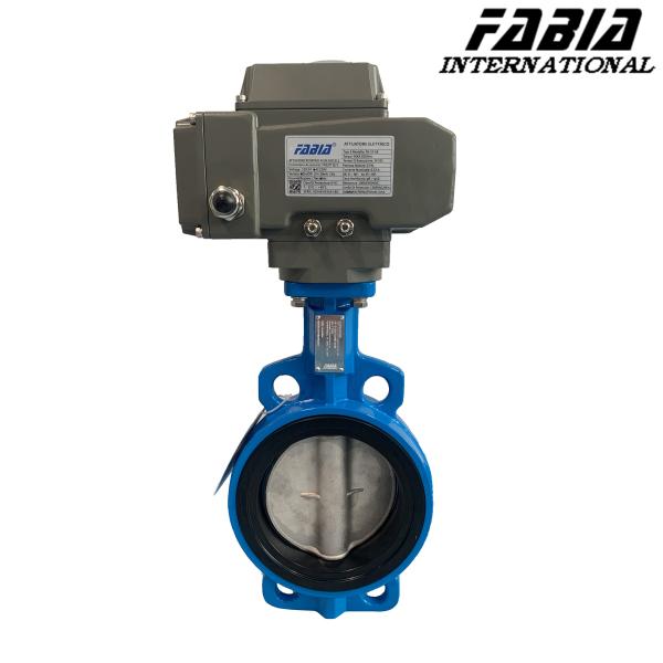 DN125 Válvula de interruptor elétrico tipo borboleta Válvula elétrica de aço carbono
