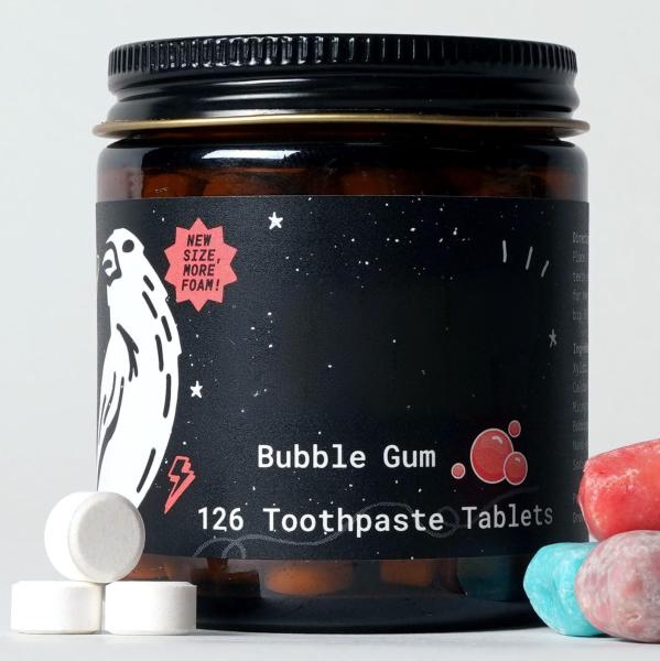 Nano Hydroxyapatite Plastic Free Toothpaste Tablets Bubble Gum Kids Approved 126 Count