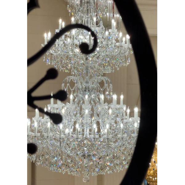 Реалистичные прозрачные большие люстры для двухэтажных фойе Европы и Америки