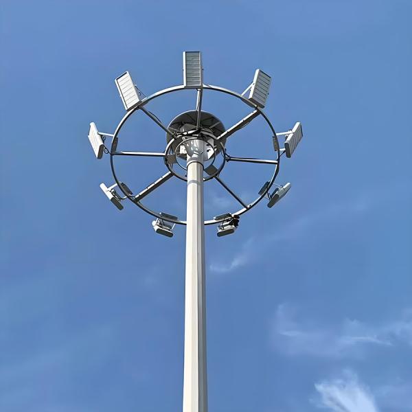 15m to 50m Adjustable High Pole Light Stadium High Mast Light Pole Hot Selling Galvanized High Mast Lighting Steel Pole