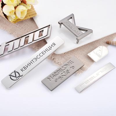 Custom Metal Label Plates For Bags Adhesive Metal Name Tags Metal Logo Bag Accessories