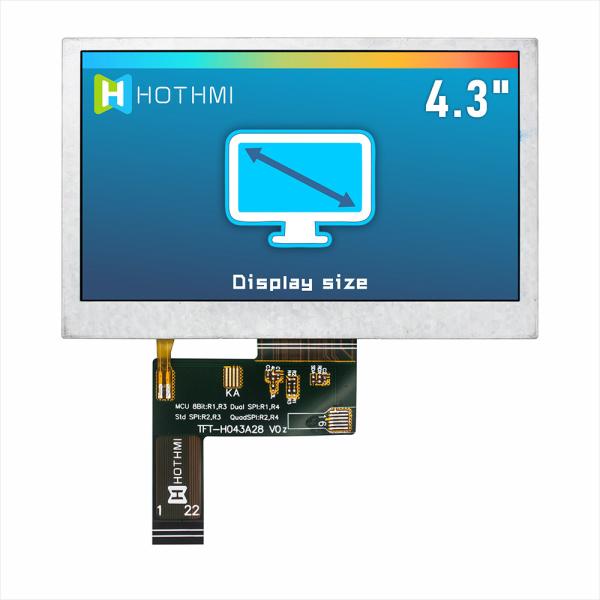 4.3-inch 480x272 high brightness QSPI interface TFT display full viewing angle Anti-static ESD 8KV