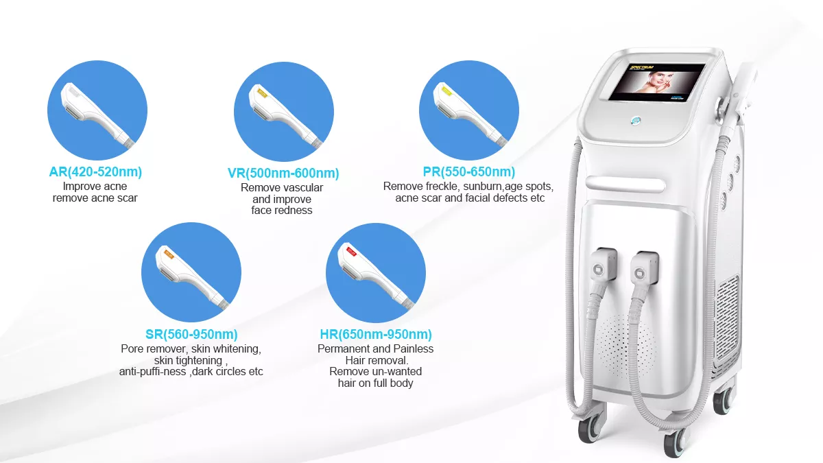 Многофункциональные 3 в 1 подмолаживании кожи удаления волос лазера OPT DPL IPL постоянном/васкулярной машине удаления