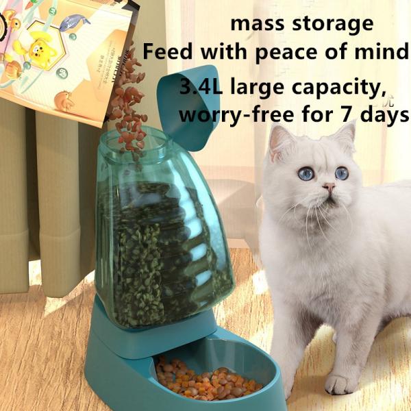 Automatic Cat Food Feeder Inclined Pet Water Dispenser