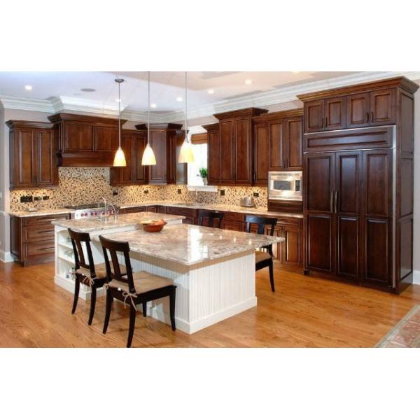 Modern Solid Wood Kitchen Cabinet with PVC Membrane Door Panel and Distinctive Designs