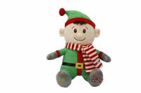 Jouet électrique de cadeau de Noël de peluche de garçon de bande dessinée de broderie