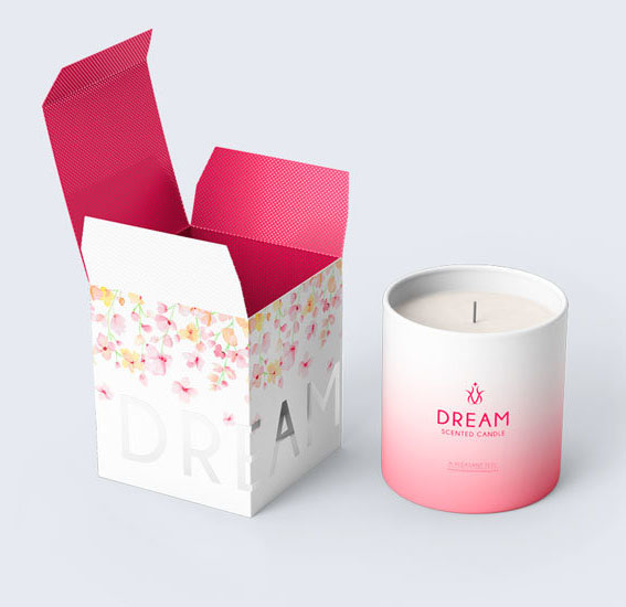Custom Logo Folding Paper Candle Packaging Cardboard Paper Box